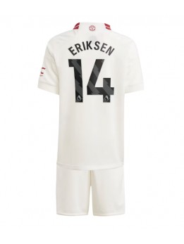 Manchester United Christian Eriksen #14 Ausweichtrikot für Kinder 2023-24 Kurzarm (+ Kurze Hosen)